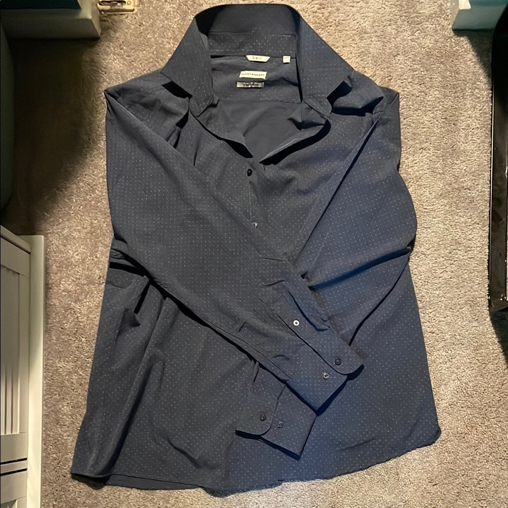 Lucky Brand Blue Dress Shirt Long Sleeve